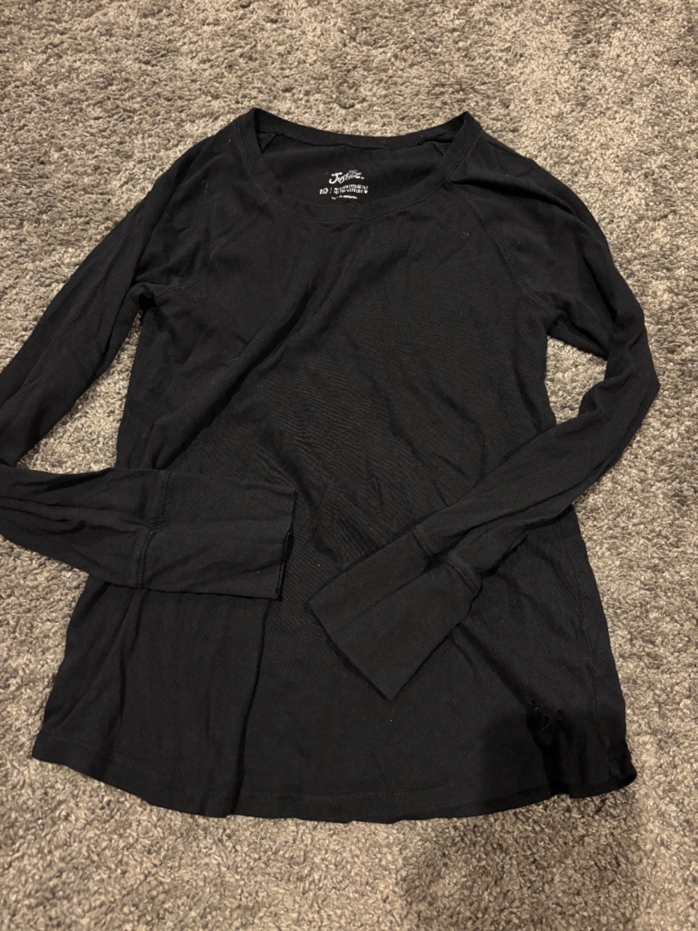Justice basic black long sleeve
